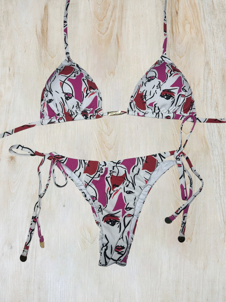 Abstract Faces Bikini Set 