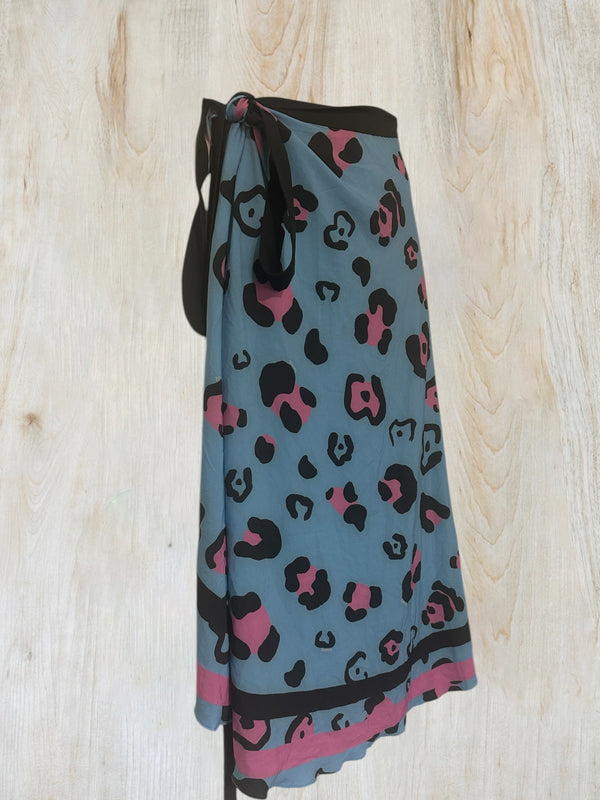 Wild Elegance Leopard-Print Wrap Skirt