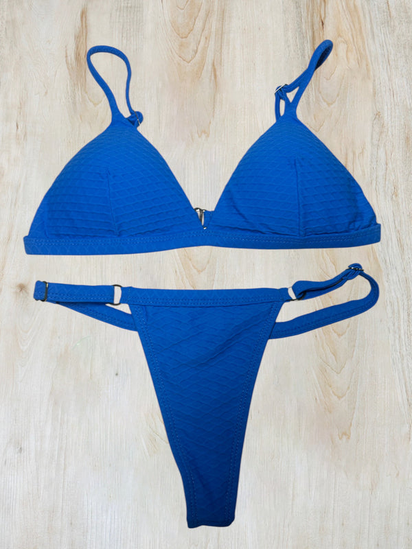  Royal Wave Textured Bikini Set  01