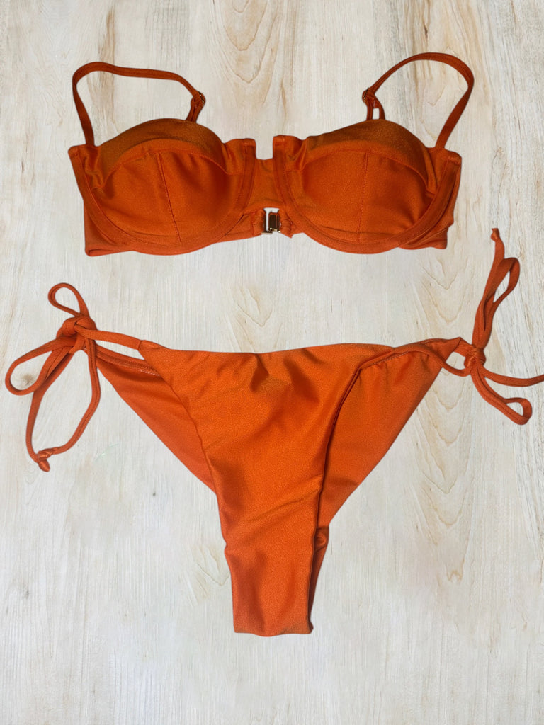 Rust Orange Underwire Bikini Set 