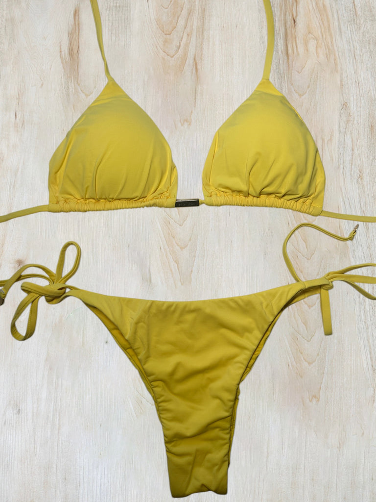 Sunshine Yellow Tie-String Bikini Set