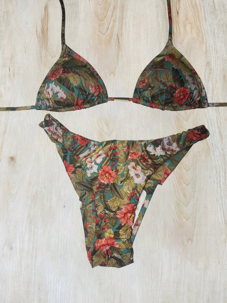 Tropical Floral Print Bikini Set