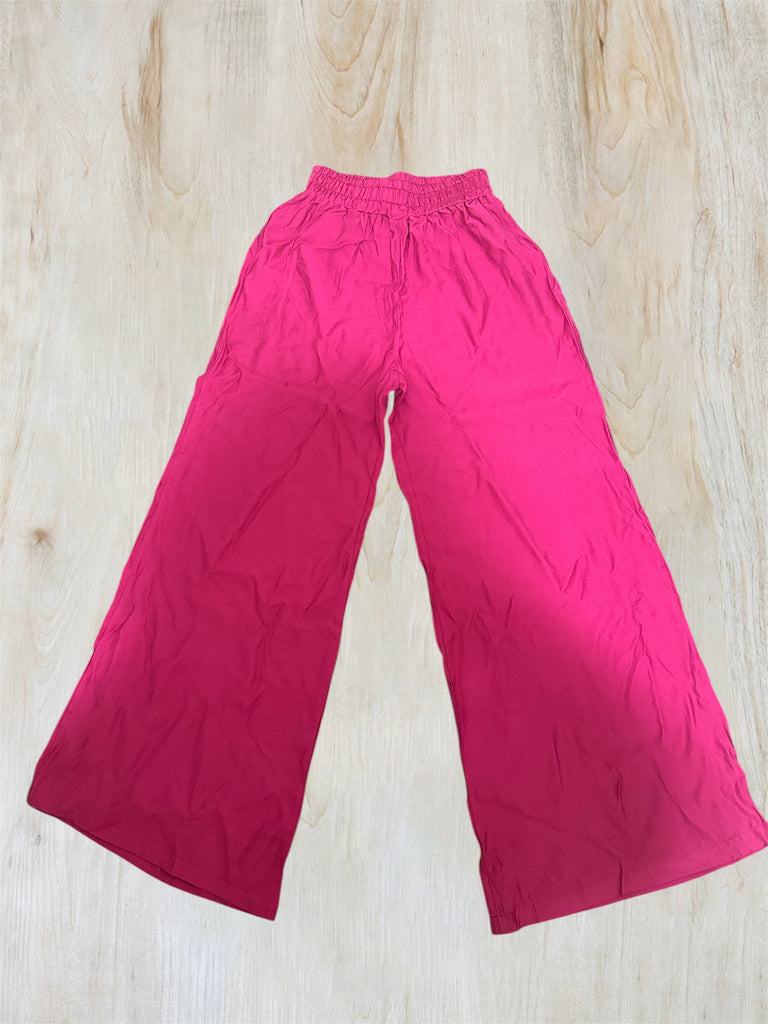 Vibrant Pink Wide-Leg Beach Pants